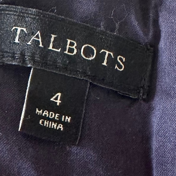 Talbots Knee Length Dress Navy Blue with Light Gray Stripes. Size 4. NWOT. - Picture 10 of 14